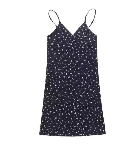 Vintage Floral Slip Dress Sleeveless Bodycon Mini Summer Outfit