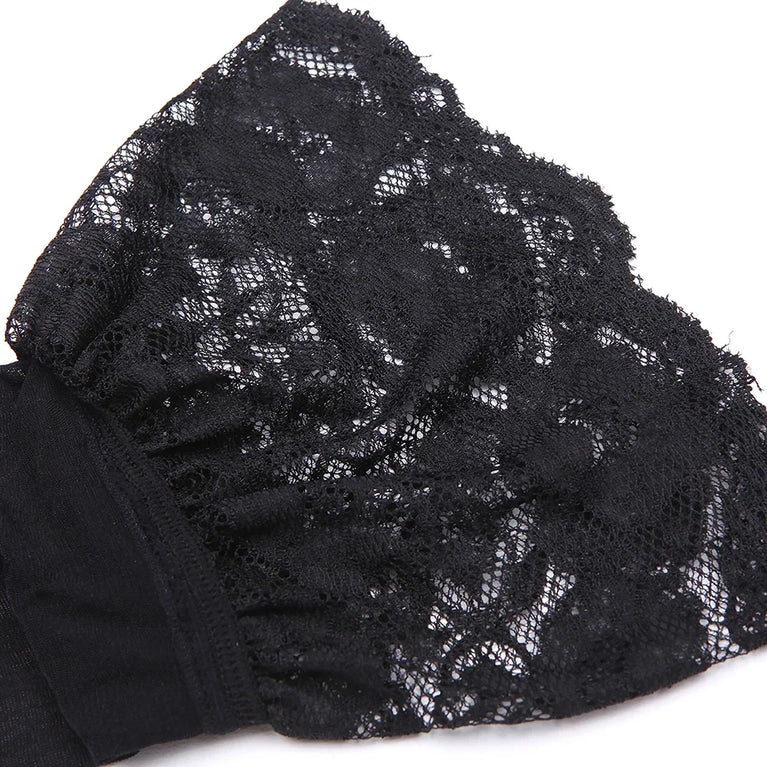 Seamless Floral Lace 4-Piece Lingerie Set – Sexy Underwire Bra & Robe