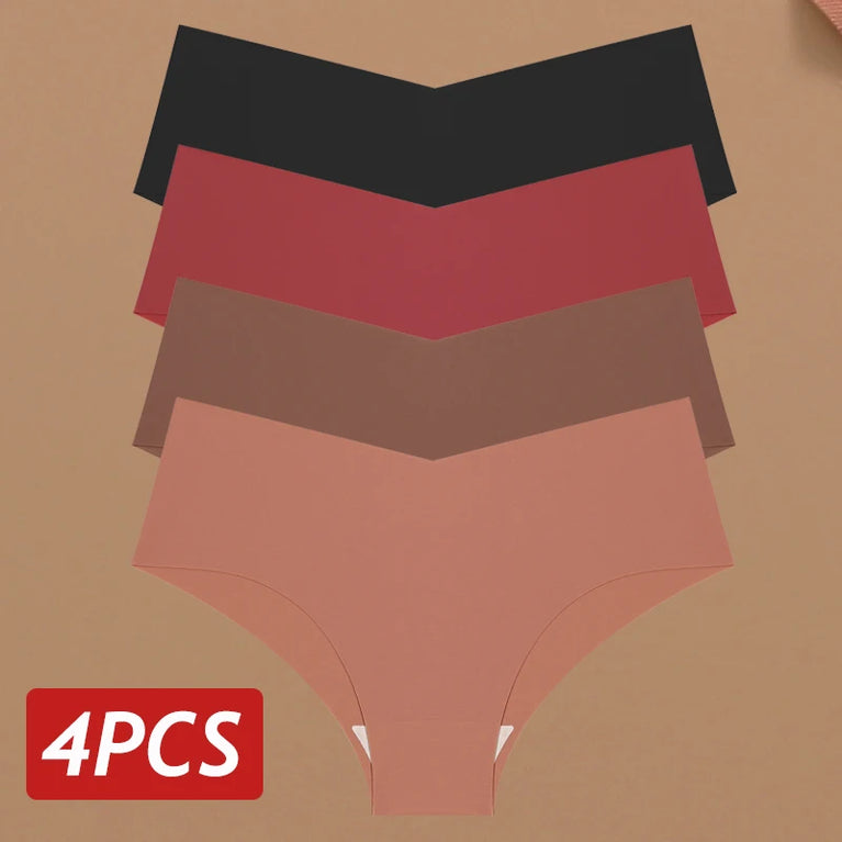 4pc Ice Silk Briefs | Seamless V-Waist No-Trace Set