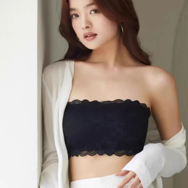Sexy Lace Bandeau | Seamless Strapless Wrap Chest Top