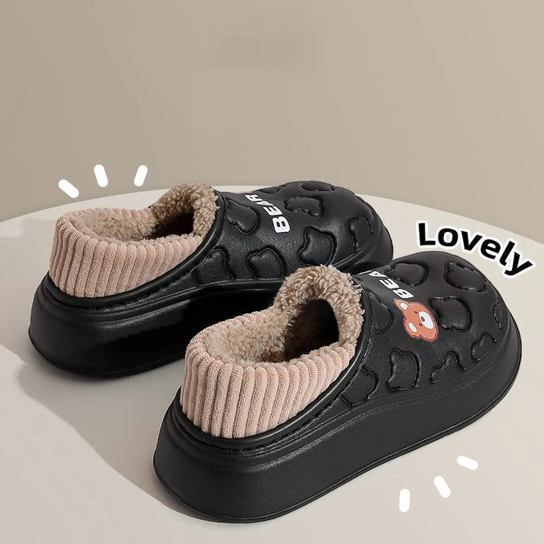 Waterproof Plush Winter Slippers | Warm Anti-Slip Home Shoes