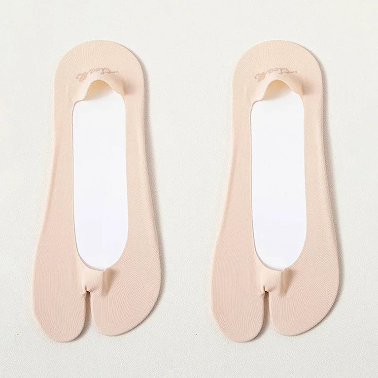 Women Ultra Thin Split Toe Invisible Boat Ankle Socks Summer