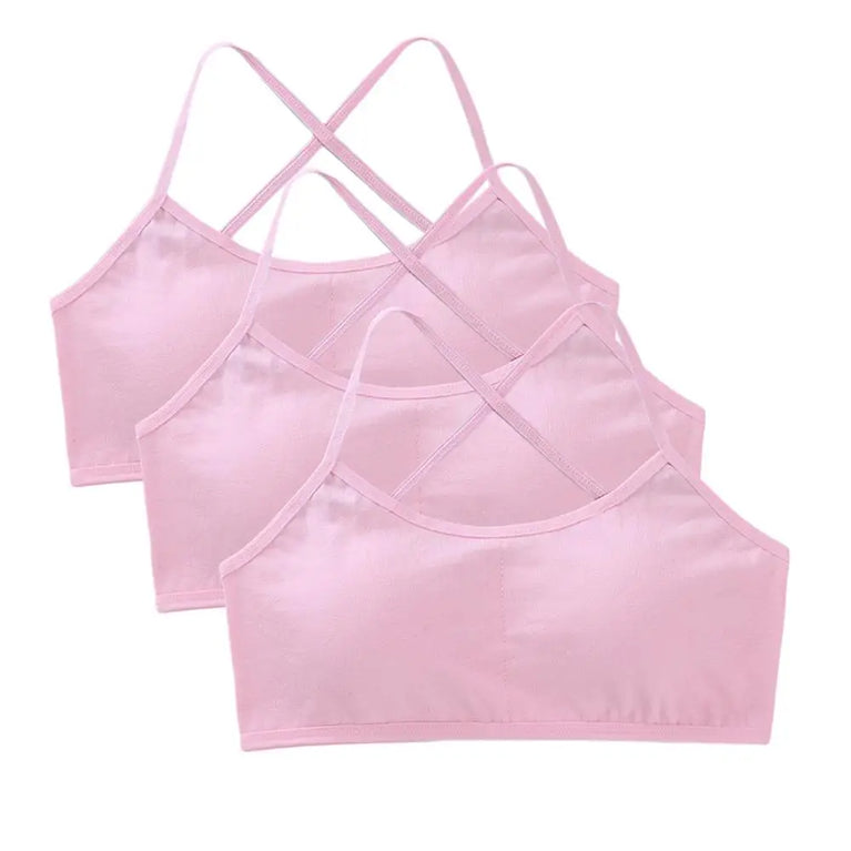 3-Pack Cotton Training Bras | Soft Teen First Camisole
