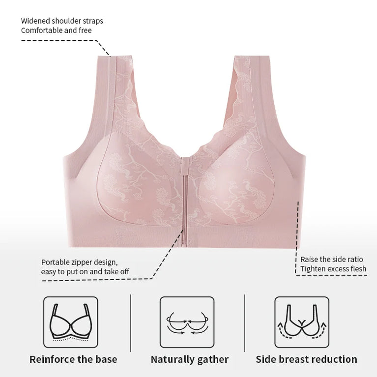 Post-Mastectomy Front-Zipper Bra | Wireless Recovery Fit