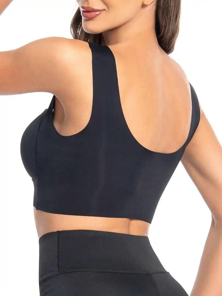 Seamless Lace Sport Bra – Wireless Push-Up Comfort