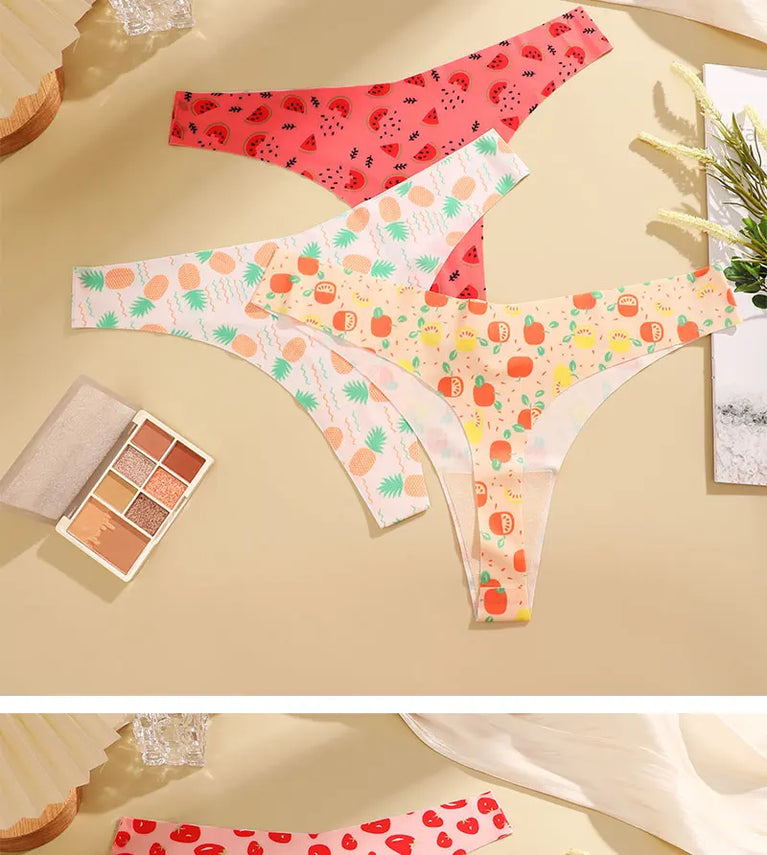 3-Pcs Sexy Colorful G-String Set – Seamless Low-Rise Bikini Thongs for Women (S-XL)