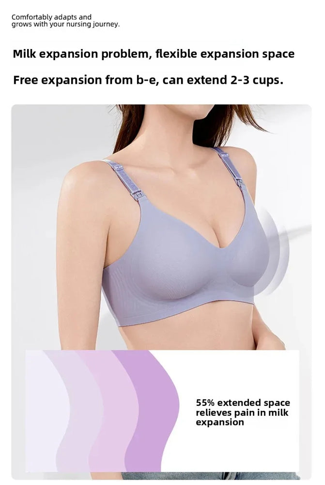 Seamless Letter-Strap Nursing Bra | Anti-Sagging Summer Fit