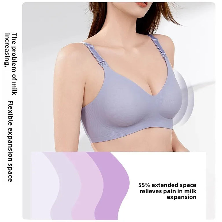 Seamless Letter-Strap Nursing Bra | Anti-Sagging Summer Fit