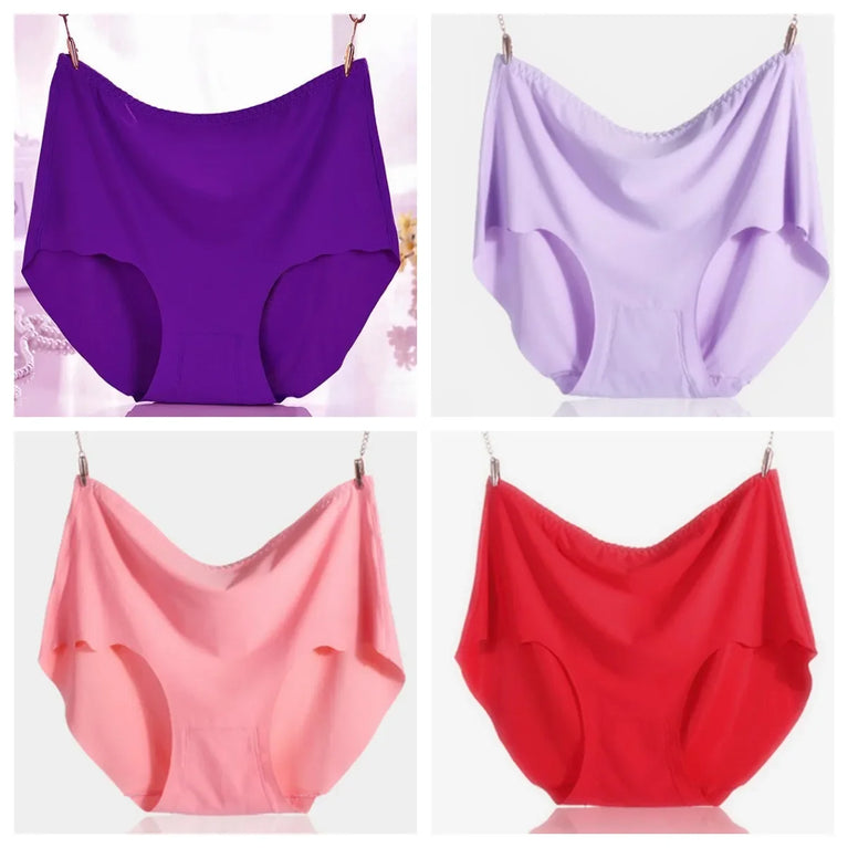 Ice Silk Plus Size Seamless Boyshorts (4-Pack) – Ultrathin Cooling Comfort