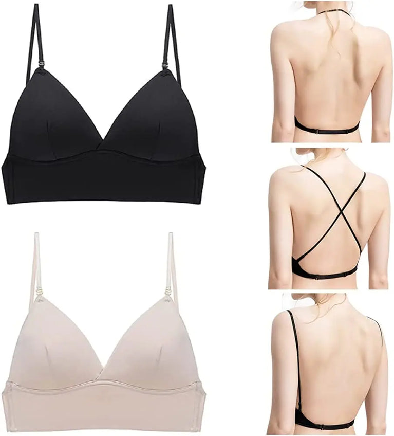 Ice Silk Low-Back Multi-Way Bra | Seamless U-Back Bralette