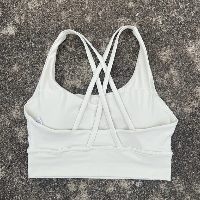 High-Support Cross-Strap Sports Bra | Professional Yoga Vest