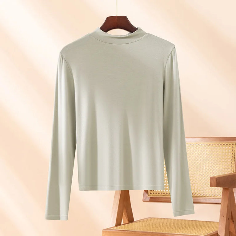 Women’s Half-High Collar Thermal Top | Silky Viscose Base Layer