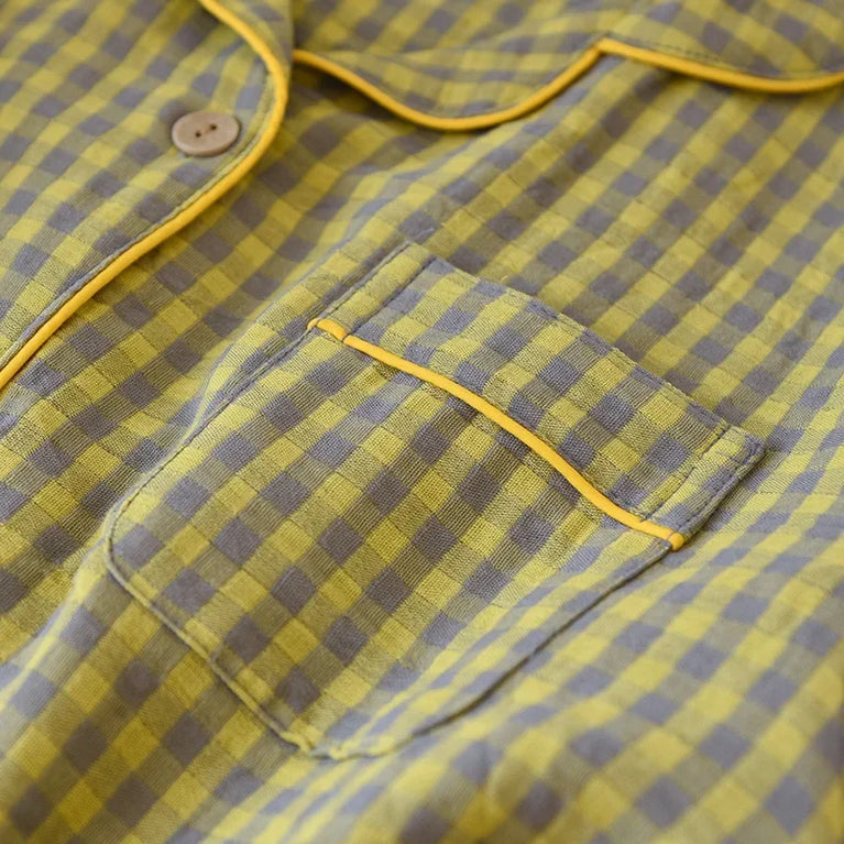 Women’s Cotton Plaid Pajamas | Pink & Green Checkered Set
