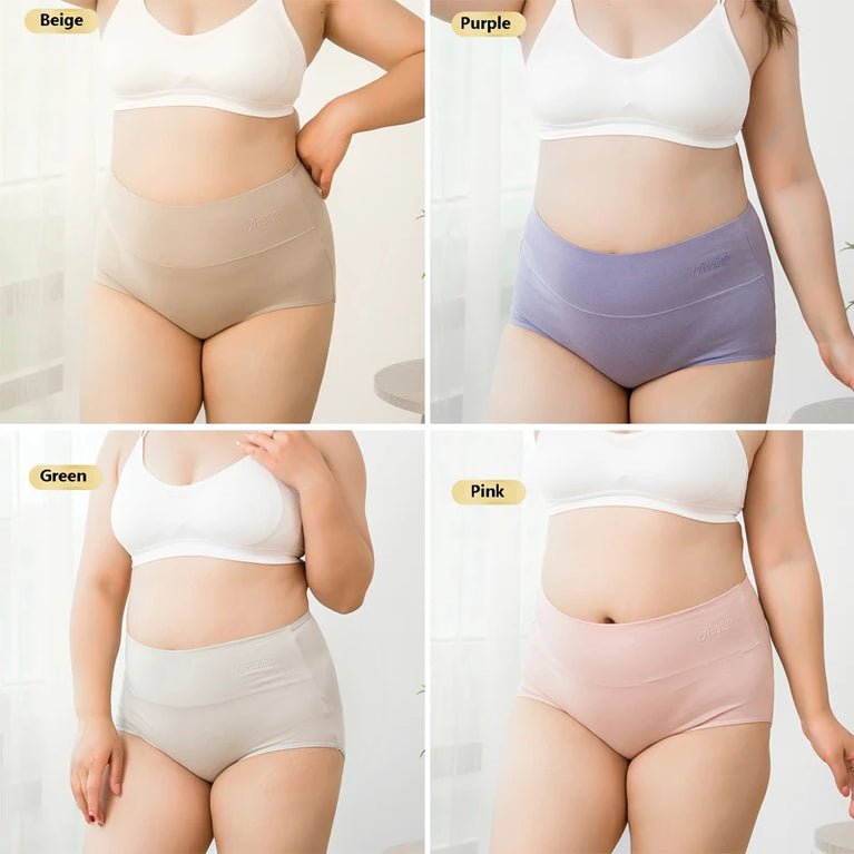 4pc Cotton High-Waist Briefs | Slimming Body Shaper Set