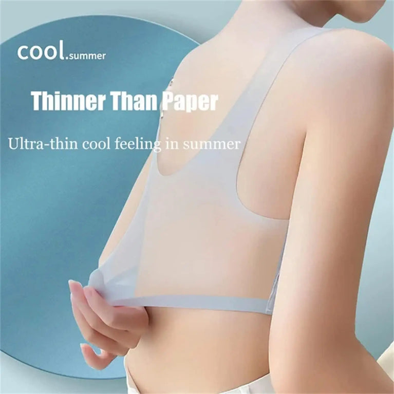 Ultra-Thin Ice Silk Seamless Bra | Cooling Plus-Size Support