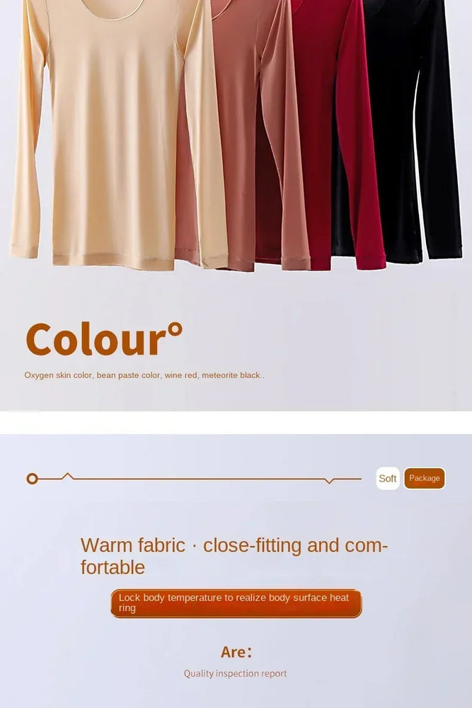 Women’s Ultra-Thin Thermal Top | Seamless Long-Sleeved Skin