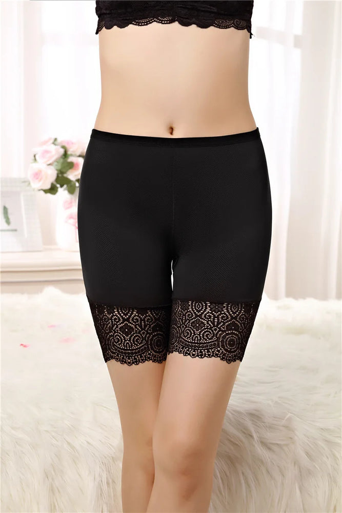 Seamless Lace Safety Shorts | High-Waist Anti-Chafing Boxers