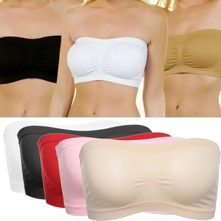 Breathable Mesh Tube Bra | Seamless Strapless Bandeau Top