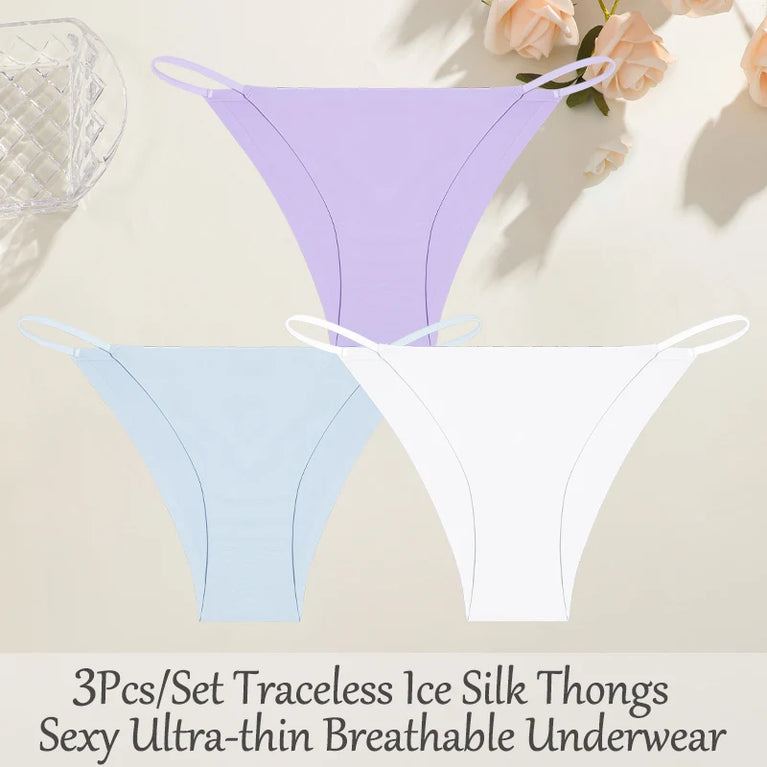 3pc Bikini Set | Low-Waist Traceless Brazilian Briefs