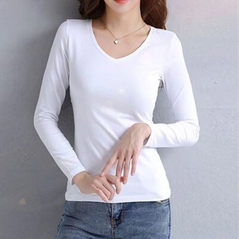 2-Pack Women’s V-Neck Thermal Tops | Slim-Fit Autumn Layer