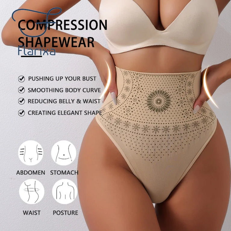 Flarixa High-Rise Shaping Thong | Seamless Tummy Control