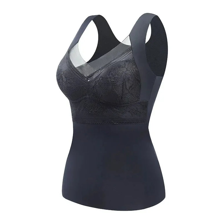 1pcs Woman Thermal Underwear Thermo Lingerie Winter Soft Warm Top Wear Thermo Vest Undershirt Intimate Lace with Bra Padded