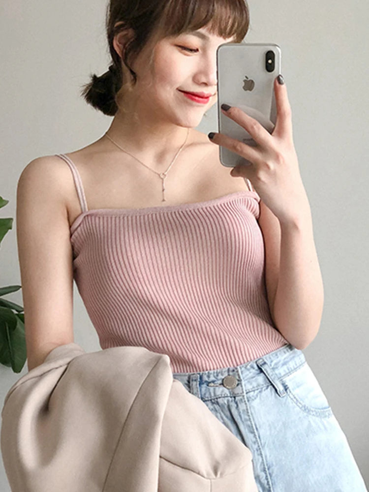 Casual Women Halter Crop Tops Sleeveless Backless Vest