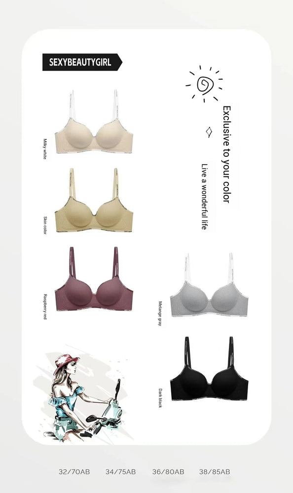 All Of Me Letter Strap Push-Up Bra | Wireless Plunge Support