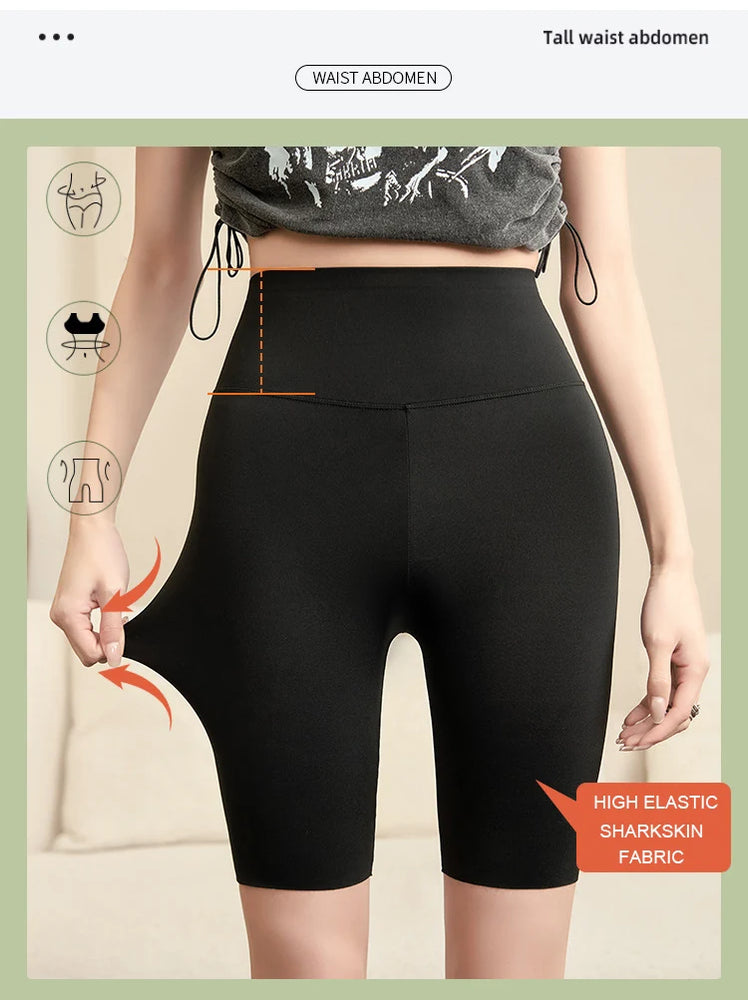 Summer Shark Biker Shorts | High-Waist Performance Knee Leggings