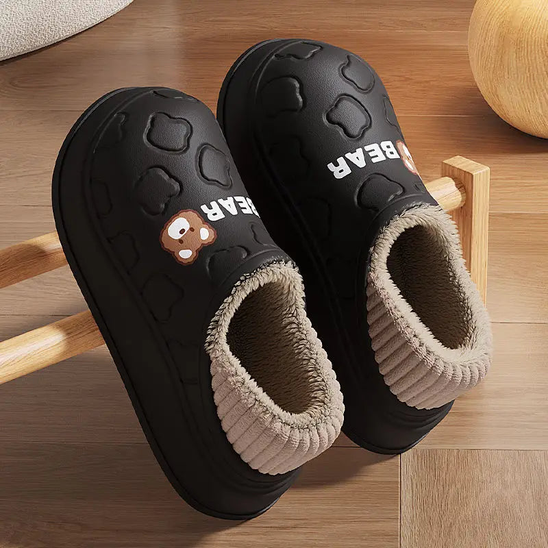 Waterproof Plush Winter Slippers | Warm Anti-Slip Home Shoes