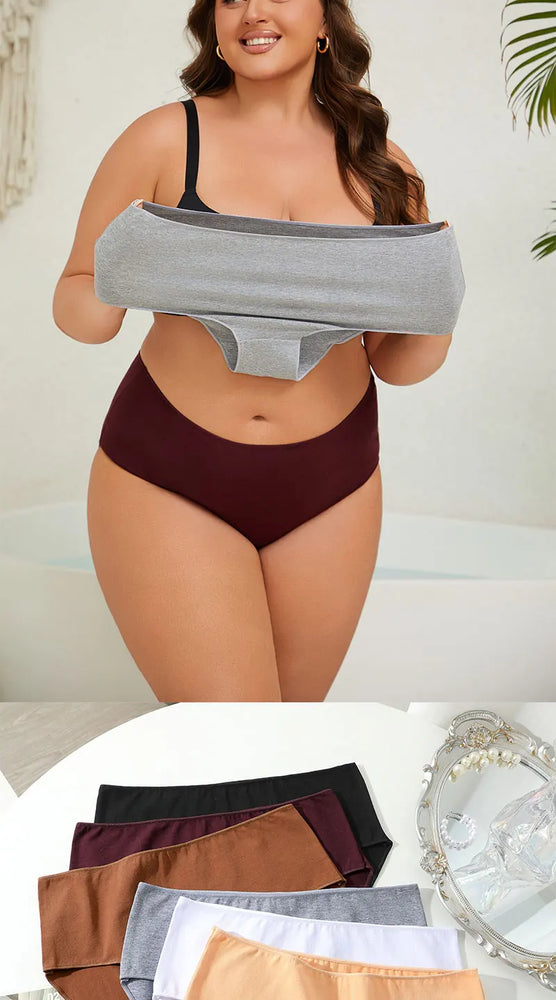 Comfort Cotton Panties (4-Pack) – Mid-Rise Seamless Breathable Briefs