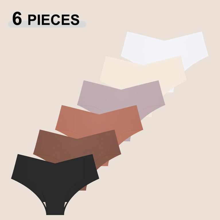 V-Waist Briefs (6-Pack) – Low-Rise Seamless Invisible Panties