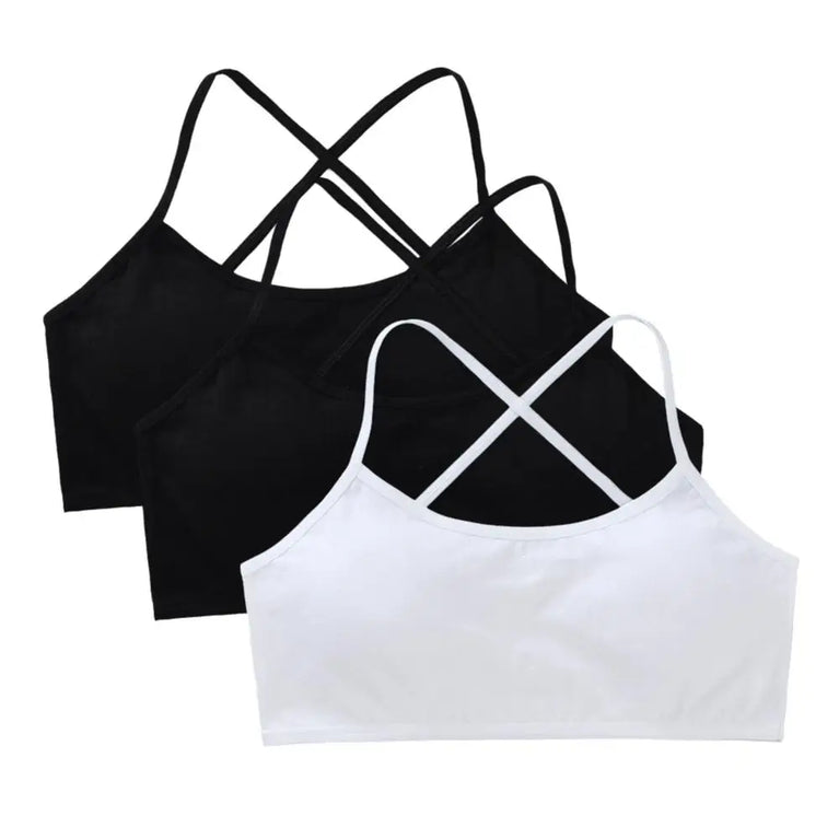 3-Pack Cotton Training Bras | Soft Teen First Camisole