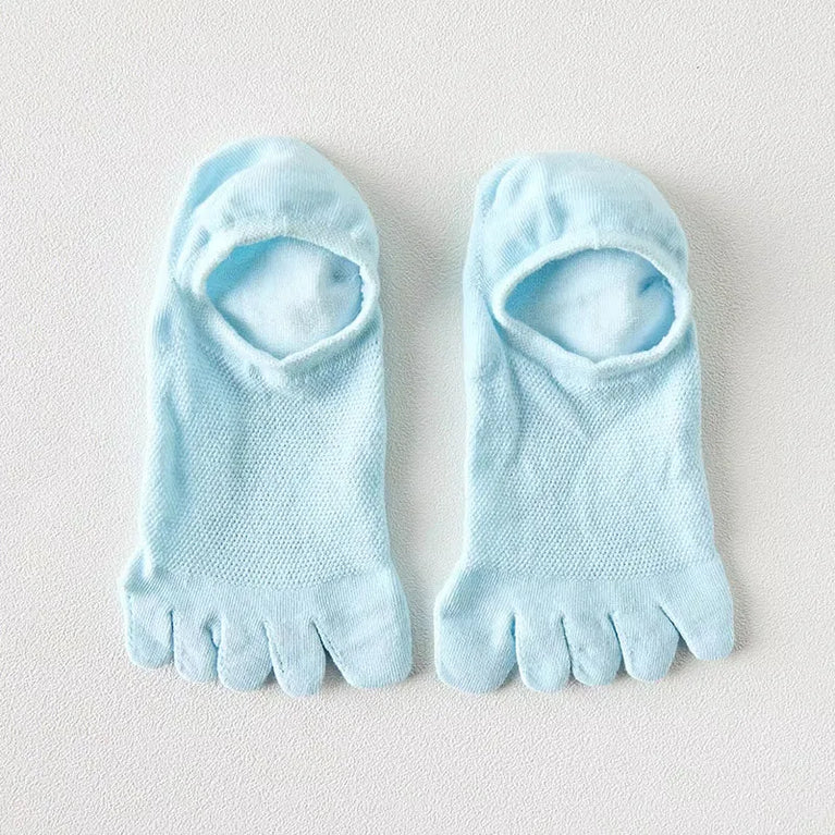 Women Cotton Five Toe Breathable Middle Tube Casual Socks