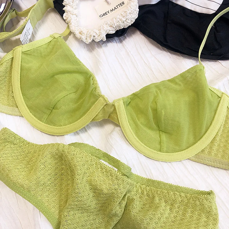 Plunge Push Up Wire-Free Bra & Brief Set – Seamless Sexy Lingerie