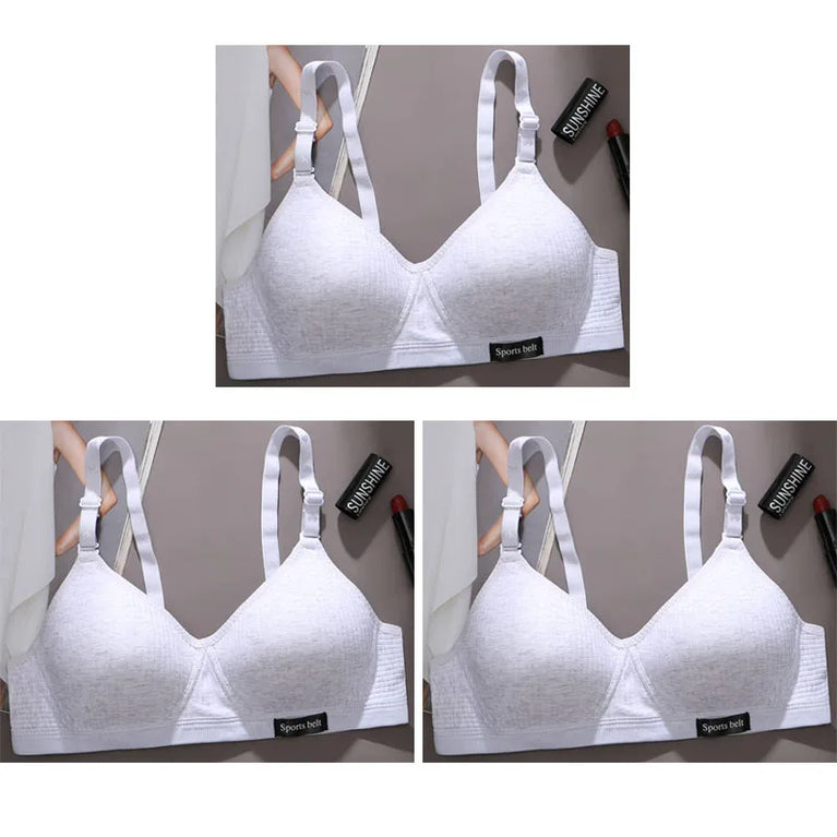 3-Piece Thin Teens Sport Seamless Training Bra Set – Soft & Skin-Friendly