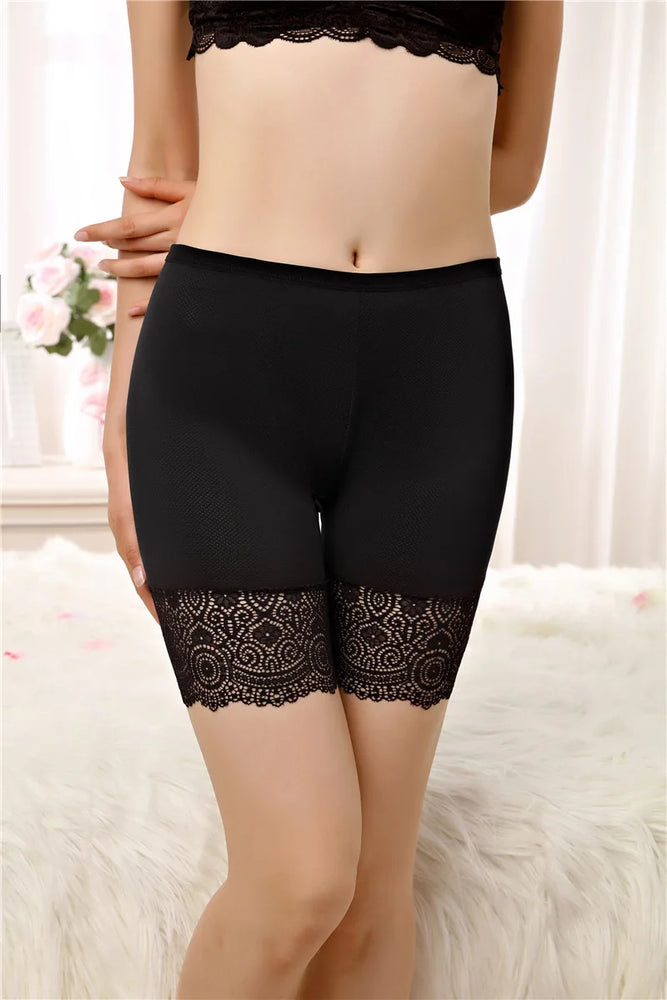 Seamless Lace Safety Shorts | High-Waist Anti-Chafing Boxers