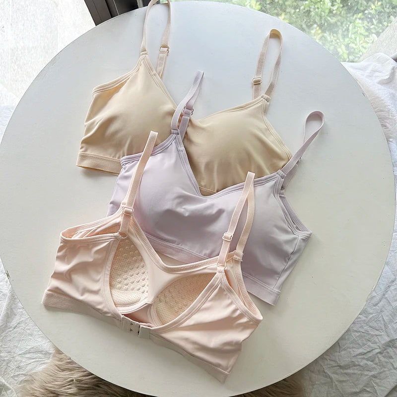 Ice Silk V-Neck Wrap Bra | Seamless Full-Cup Cooling Lingerie