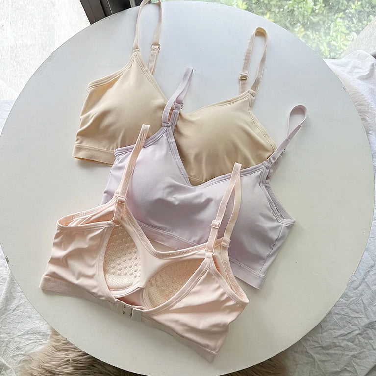 Ice Silk V-Neck Wrap Bra | Seamless Full-Cup Cooling Lingerie