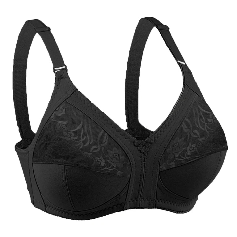Bamboo Fiber Wireless Bra – Full Coverage Lace Comfort