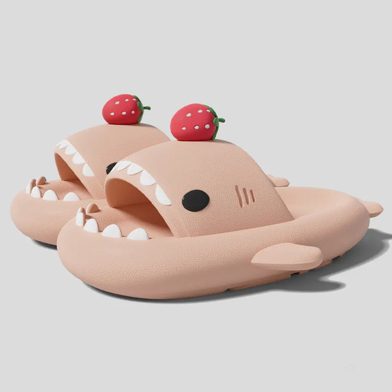 Glow-in-the-Dark Shark Slides | Thick Platform Summer Mules
