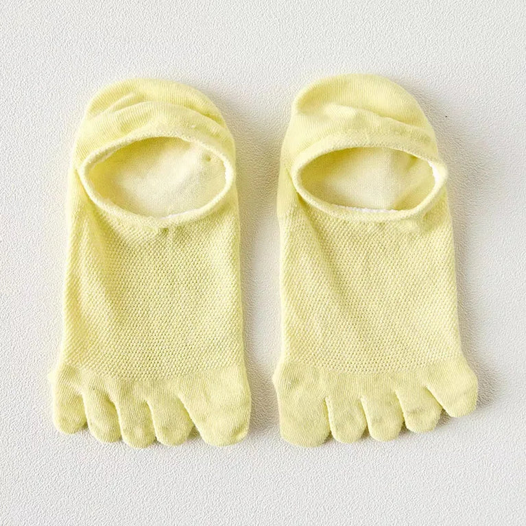 Women Cotton Five Toe Breathable Middle Tube Casual Socks