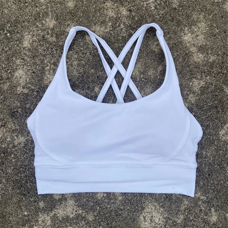 High-Support Cross-Strap Sports Bra | Professional Yoga Vest