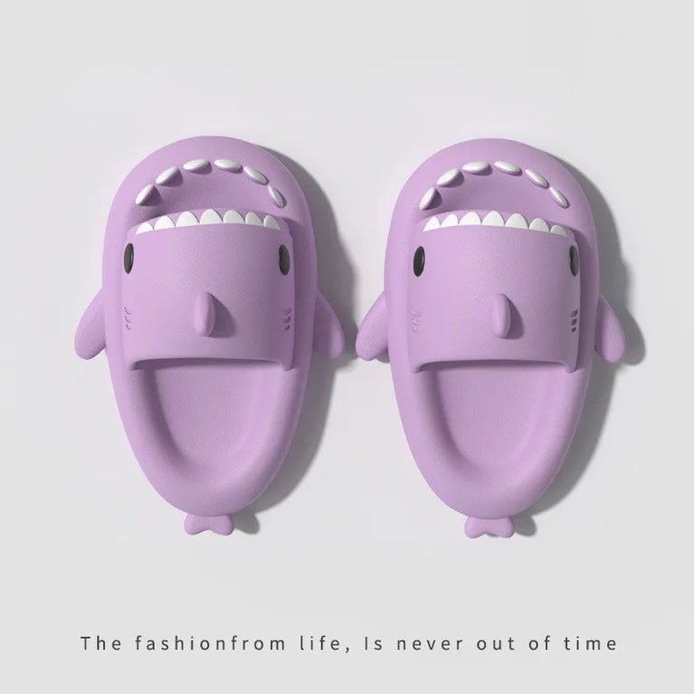Glow-in-the-Dark Shark Slides | Thick Platform Summer Mules