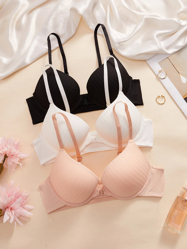 Ribbed Front-Closure Push-Up Bra | Sexy Everyday Support