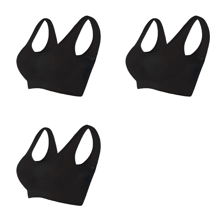 3PCS Seamless Sports Bra | Hollow-Out Breathable Plus Size
