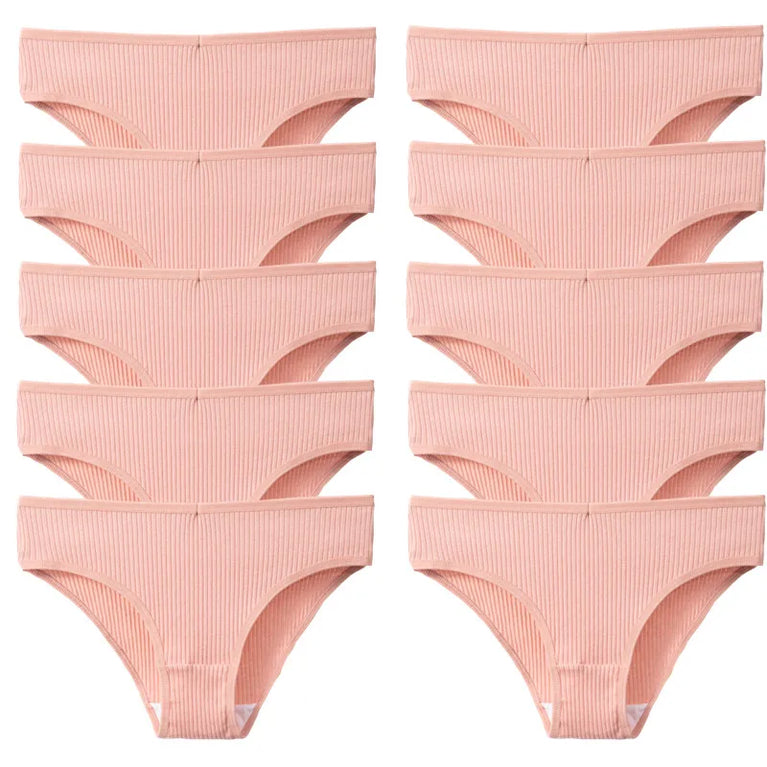 10pc Soft Cotton Briefs | Sexy Breathable Low-Waist Set