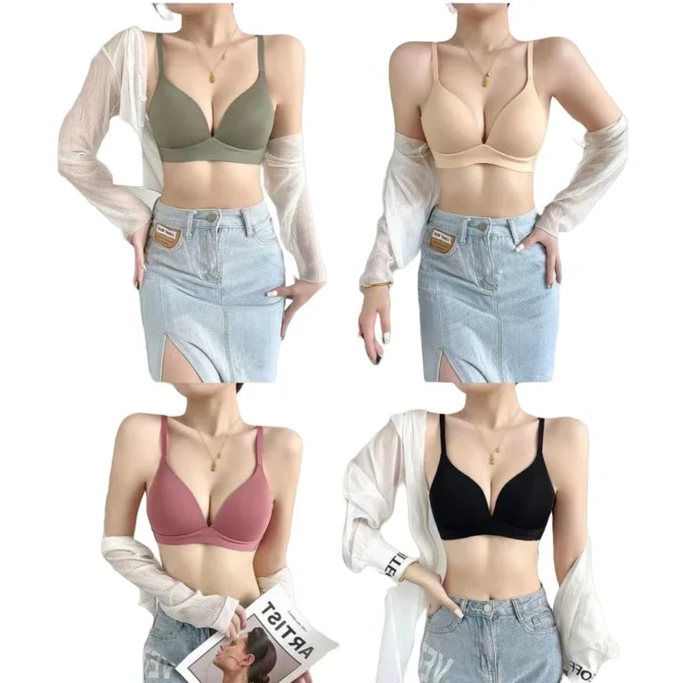 FallSweet 3PCS Seamless Push-Up Bra | Wireless Glossy Comfort