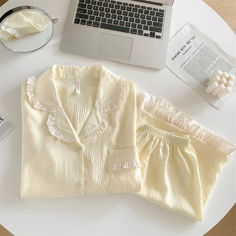 Women’s 3pc Cloud Cotton Loungewear Set | Blue Summer PJs