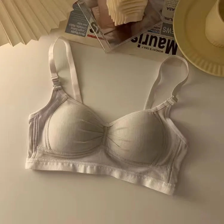 Pure Cotton Wireless V-Neck Bra | Anti-Sagging Comfort